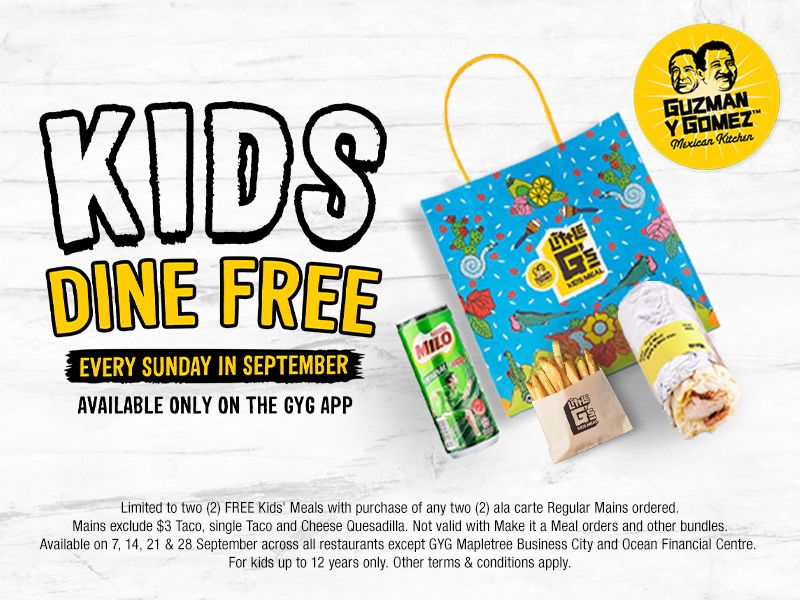 Photo of GYG - Kids Dine Free Every Sunday in September