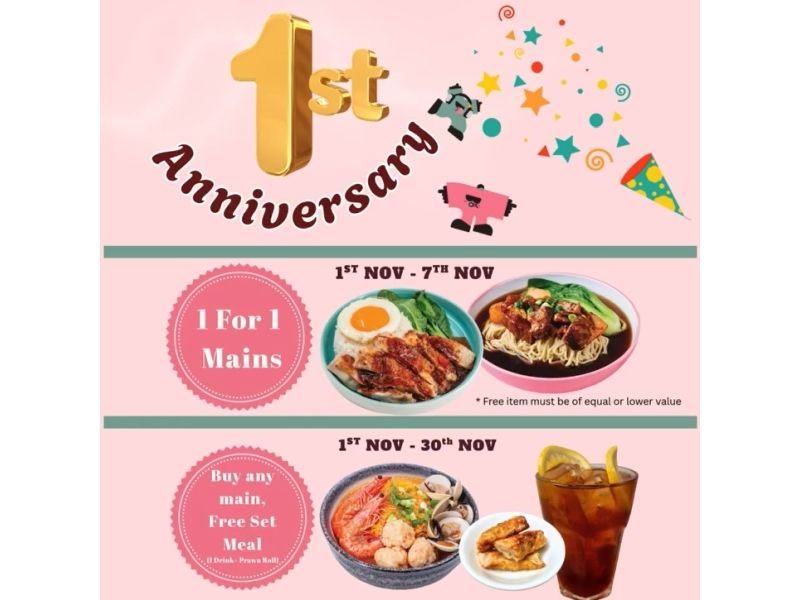 Photo of Xi Tang’s 1st Anniversary Celebration: 1-for-1 ALL mains!